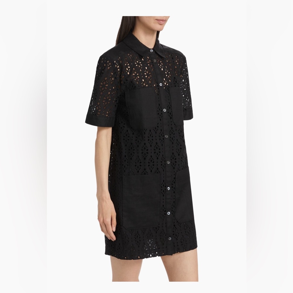 Veronica Beard Black Eyelet Dress